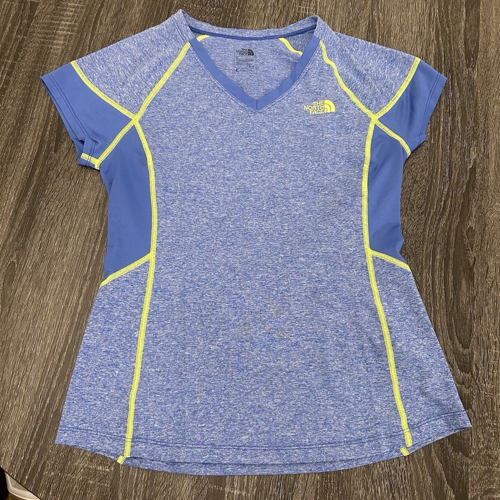 The North Face Shirt Women's S Blue Flash Dry Top Active Outdoors Stretch V-Neck